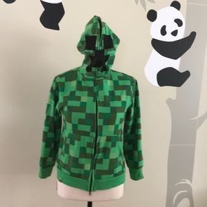MineCraft Youth Creeper zip up Hoodie